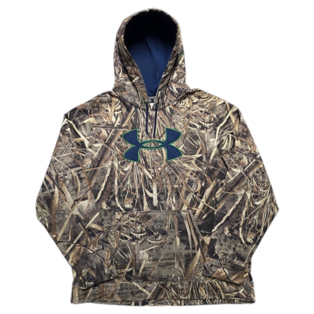 Under Armour Mens 2XL RealTree Max-5 Camo Hoodie Loose Cold Gear Hunting